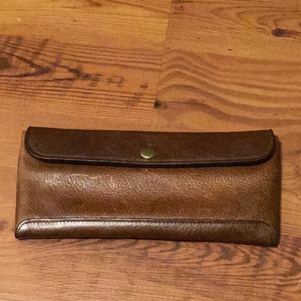 Brown Leather Clutch Wallet